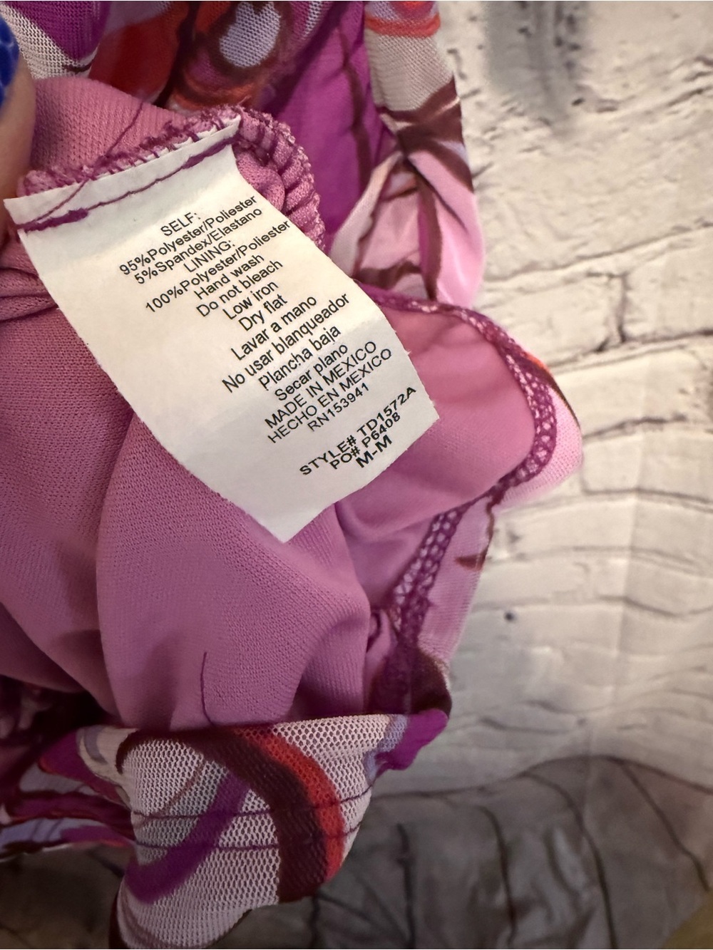 Timing Purple Floral Slip Strapless Dress with Pink Accents - Picture 3 of 7